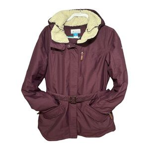 Columbia Women’s Carson Pass II Belted Omni-Heat Jacket in Black Cherry, Size XL